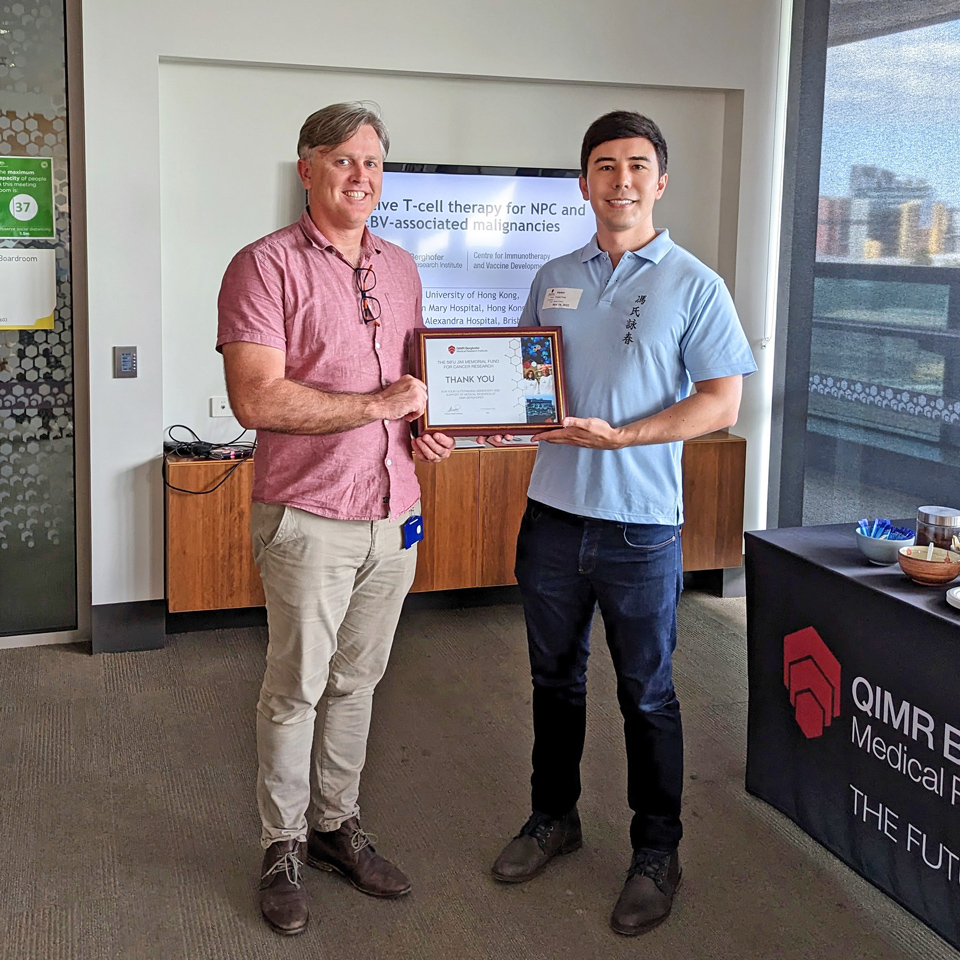 Professor Corey Smith and Tristan Fung at QIMR Berghofer in Brisbane, QLD.
