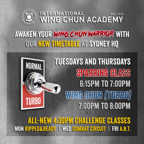 New Wing Chun Timetable at Sydney HQ