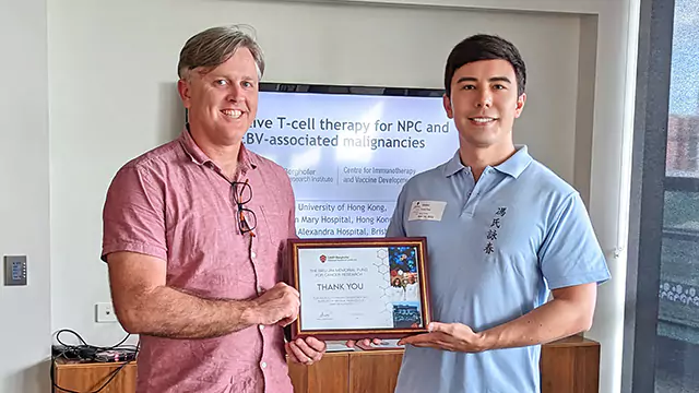 Professor Corey Smith and Tristan Fung at QIMR Berghofer in Brisbane, 2022.