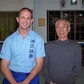 Senior Instructor Andrew Mason and Sigung Chu Shong Tin at the Academy's Sydney HQ, late 1990s.