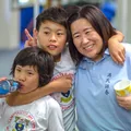 Senior Instructor Michiko Umebayashi with Little Dragons students at the Academy's 41st Anniversary Open Day in Sydney, 2014.
